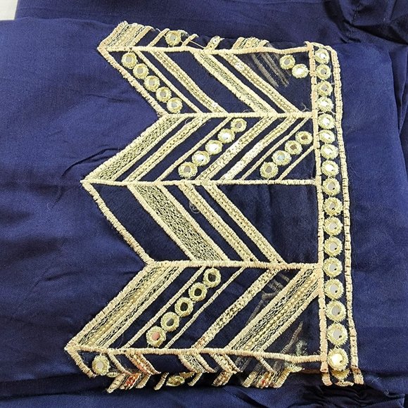 Women's Silk Trouser Pant Mirror Embroidered Sadabahar Designer Pakistani Indian - Picture 9 of 16